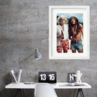 Quadro Einstein E Bob Marley- 60x48cm Moldura Branca