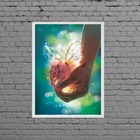 Quadro Elefante Com Asas De Borboleta 45x34cm Moldura:madeira