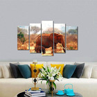 Quadro Elefante Com Filhote Em Tons De Marrons Para Decoração