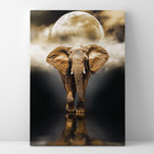 Quadro Elefante Lua Cheia - 1 Tela