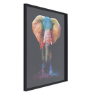 Quadro Elefante Multicolorido com Vidro 100x100cm Arte Própria