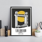 Quadro Elevador Lacerda - Salvador 24x18cm - Com Vidro Moldur