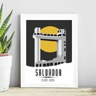 Quadro Elevador Lacerda - Salvador 45x34cm - Com Vidro Moldur
