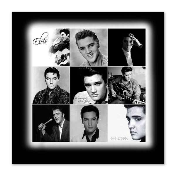Quadro Elvis Mix Uniart Preto Branco 45x45cm Leroy Merlin