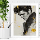 Quadro Elvis Presley -  Love Me Tender 45x34cm Moldura Preta