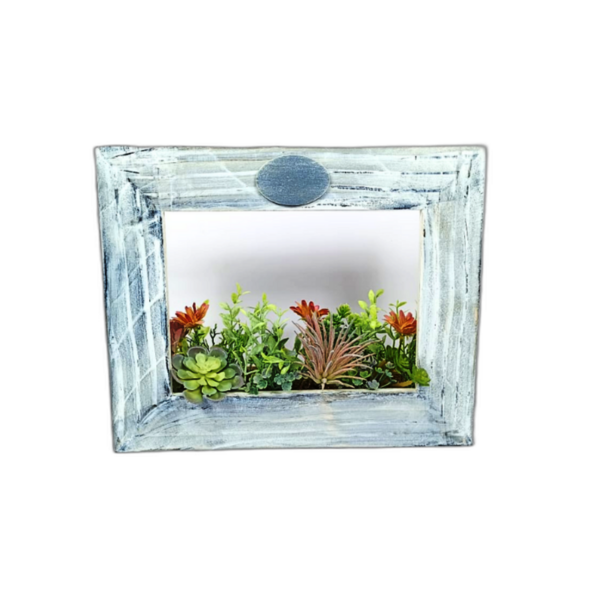 Quadro Em Mdf Enfeite De Mesa Com Flores Decorado Com Patina