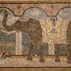 Quadro Em Mosaico Elefante Marrom 60x90cm