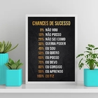 Quadro Empreendedor Chances Sucesso 45x34cm Moldura:madeira B