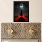 Quadro Entidade Exú Tranca Rua 45x34cm Moldura Branca