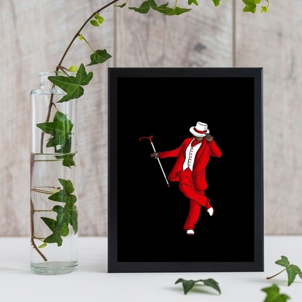 Quadro Entidade Umbanda Zé Pelintra 33x24cm - Com Vidro Moldu