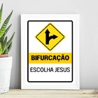 Quadro Escolha Jesus - Bifurcação 45x34cm Moldura:madeira Bra
