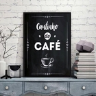 Quadro Escrito Cantinho Do Café 24x18cm - Com Vidro Moldura:m