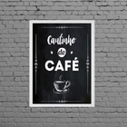 Quadro Escrito Cantinho Do Café 45x34cm Moldura:madeira Branca
