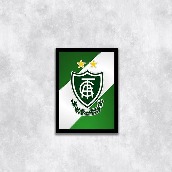 Quadro Escudo América Mg 45x34cm - Com Vidro Moldura:madeira