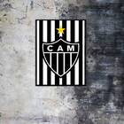 Quadro Escudo Atlético Mg Fundo Listrado 45x34cm - Com Vidro