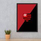 Quadro Escudo Flamengo 24x18cm Moldura:madeira Preta