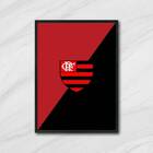 Quadro Escudo Flamengo 33x24cm - Com Vidro Moldura:madeira Br