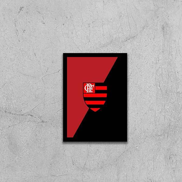 Quadro Escudo Flamengo 33x24cm - Com Vidro Moldura:madeira Br