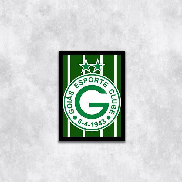 Quadro Escudo Goiás Ec 24x18cm Moldura:madeira Branca