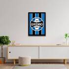Quadro Escudo Grêmio 45x34cm - Com Vidro Moldura:madeira Bran