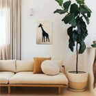 Quadro Escultura Em Madeira Minimalista Safari Girafa