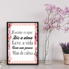 Quadro Escute O Que Diz A Alma 24x18cm Moldura:madeira Preta