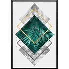 Quadro Esmeralda Abstrato 70x50cm - Casa Da Moldura