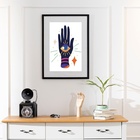 Quadro Esotérico Mão - 60x48cm Moldura Preta