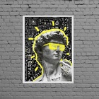 Quadro Estátua Grega Pop Art 45x34cm Moldura:madeira Preta