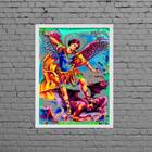 Quadro Estilo Pintura São Miguel Arcanjo 24x18cm - Com Vidro