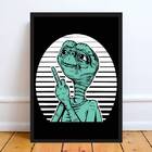 Quadro Et Mostrando O Dedo 24x18cm Moldura:madeira Branca