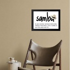 Quadro Eu Amo Samba 33x24cm - Com Vidro Moldura:madeira Branca