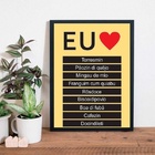 Quadro Eu Amo Ser Mineiro 33x24cm Moldura:madeira Preta