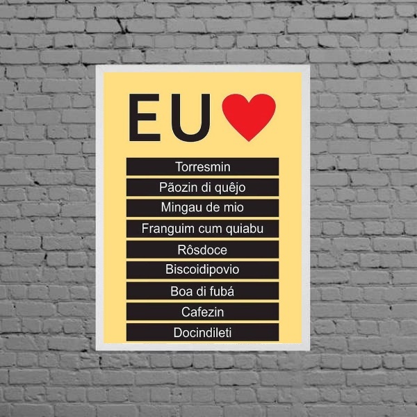 Quadro Eu Amo Ser Mineiro 33x24cm Moldura:madeira Preta