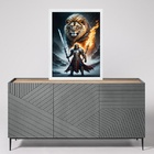 Quadro Evangélico Leão Guerreiro 45x34cm - Com Vidro Moldura