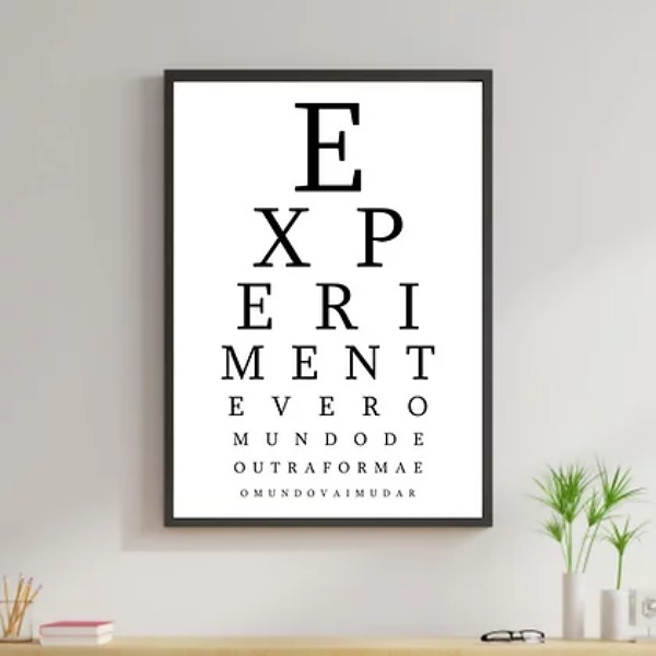 Quadro Experimente Ver O Mundo Diferente 45x34cm - Com Vidro