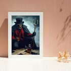 Quadro Exu 7 Encruzilhadas 45x34cm - Com Vidro Moldura Branca