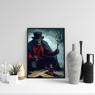 Quadro Exu 7 Encruzilhadas 45x34cm - Com Vidro Moldura Branca