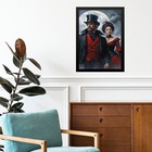 Quadro Exú E Pombagira 7 Encruzilhadas 24x18cm - Com Vidro Mo