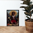 Quadro Exu Elegbára - Eleguá 33x24cm Moldura:madeira Branca