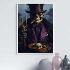 Quadro Exu João Caveira 24x18cm Moldura Branca