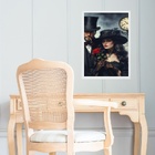 Quadro Exu Meia-noite E Dama Da Noite 33x24cm Moldura Branca