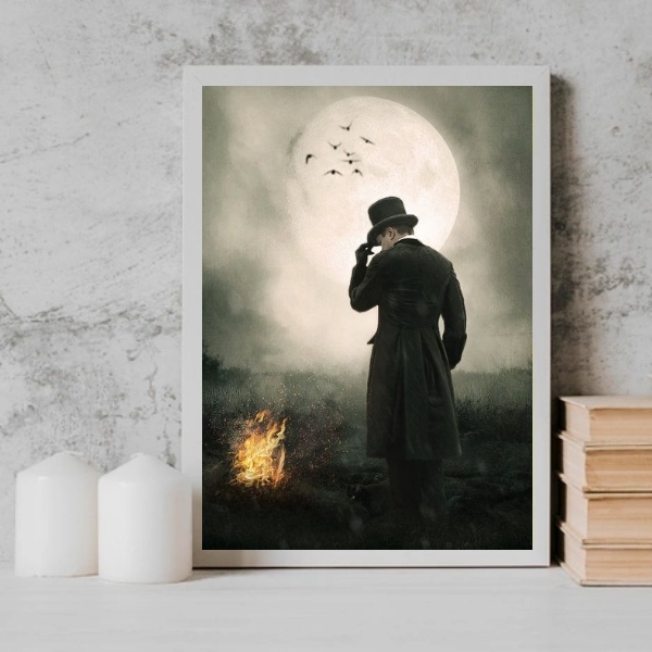 Quadro Exú Rei Das Sete Encruzilhadas 45x34cm - Com Vidro Mol