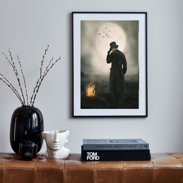 Quadro Exu Rei Das Sete Encruzilhadas - 60x48cm Moldura:madei