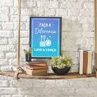 Quadro Faça A Diferença. Lave A Louça 24x18cm Moldura:madeira