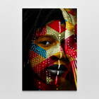 Quadro Face Africana Colorida - 1 Tela