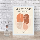 Quadro Faces Matisse Minimalista Tons terrosos 45x34cm Moldur