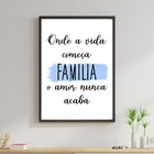 Quadro Família -  O Amor Nunca Acaba 33x24cm - Com Vidro Mold