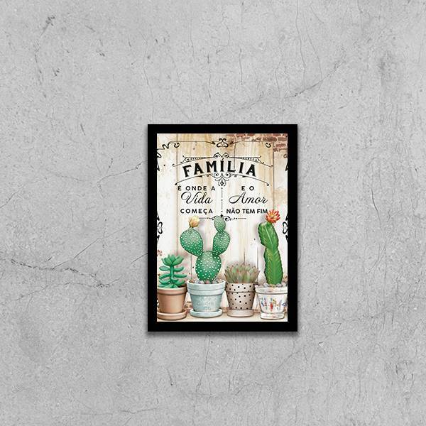 Quadro Família É Onde A Vida Começa 45x34cm - Com Vidro Moldu