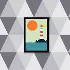 Quadro Farol Marinho 24x18cm Moldura:madeira Branca